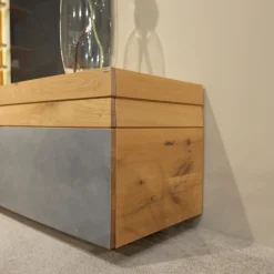 Wohnwand Opus Wildeiche Rustiko Akzent Beton Inklusive Highboard Und Sideboard