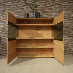 Wohnwand Opus Wildeiche Rustiko Akzent Beton Inklusive Highboard Und Sideboard