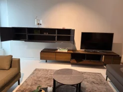 Wohnwand Pass Word Korpus Lack Matt Blei Grau Front Eukalyptus Und Lack Glänzend Blei Grau