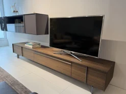 Wohnwand Pass Word Korpus Lack Matt Blei Grau Front Eukalyptus Und Lack Glänzend Blei Grau