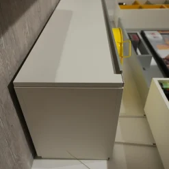 Wohnwand Phoenix Holz Weiß Und Gelb Mit 2 Klappen Und Beleuchtungsset