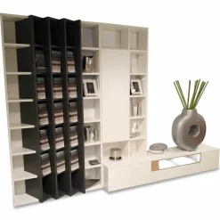 Wohnwand SE 7000 Lack Weiß Anthrazit