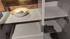 Wohnwand Sentino Lack Sand Matt Grau Absetzung Spaltholz Nussbaum Geölt Mit Beleuchtung Und Fernbedinung