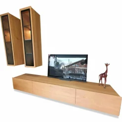 Wohnwand Solid Eiche Massiv Geölt