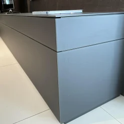 Wohnwand Soma Lack Und Glas Graphit Matt Grau Mit Paneelsystem Nussbaum Massivoptik Und Beleuchtung