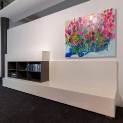 Wohnwand T30 Holz Lackiert 405 Latte Scocca 200 Glänzend Weiß 1107/1708