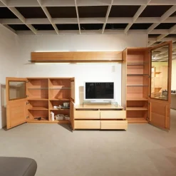 Wohnwand Tessin Buche Massiv Inklusive Beleuchtung Mit Funkfernbedienung