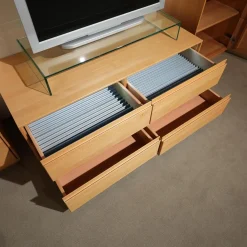 Wohnwand Tessin Buche Massiv Inklusive Beleuchtung Mit Funkfernbedienung