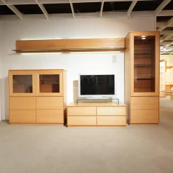 Wohnwand Tessin Buche Massiv Inklusive Beleuchtung Mit Funkfernbedienung