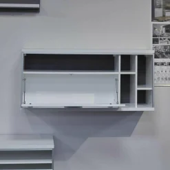 Wohnwand Trento Weiß Hochglanz mit LED Power Spot