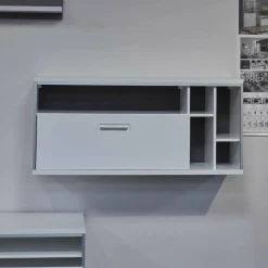 Wohnwand Trento Weiß Hochglanz mit LED Power Spot