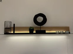 Wohnwand Tucson Lack Graphitgrau Akzent Wildeiche Mit Beleuchtung Und Funkdimmer