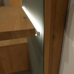 Wohnwand V Montanara Holz Wildeiche Geölt Frontglas Montegrau Mit Beleuchtung