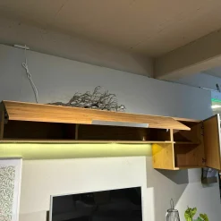 Wohnwand V-Alpin AV155 Korpus Eiche Altholz Front Colorglas Anthrazit