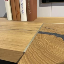 Wohnwand V-Alpin Eiche Altholz Glas Anthrazit