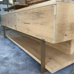 Wohnwand V-Cube Living Wildeiche Rustico mit Beleuchtung