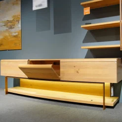 Wohnwand Vcuben Wildeiche Rustiko Mit LED-Beleuchtung