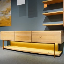 Wohnwand Vcuben Wildeiche Rustiko Mit LED-Beleuchtung