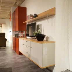 Wohnwand Vienna 35 35009 Lack Ziegelrot Rot Und Lack Grau Inklusive Beleuchtung