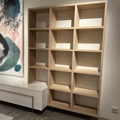 Wohnwand Vision Eiche Weiß Geölt Tv-Board Weiß Lackiert Füße Metall Ohne Bild