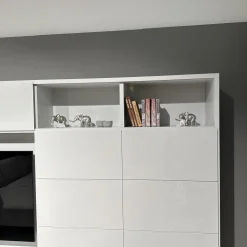 Wohnwand Vita Lack Grauweiß Matt Und Hochglanz Mit Schiebetüren Ohne Deko