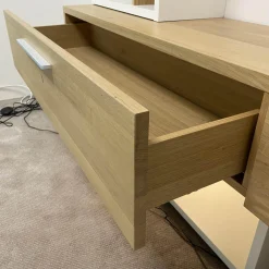 Wohnwand Vivendi Lack Weiß Matt Und Holz Asteiche Mit Glasböden Inklusive Beleuchtung