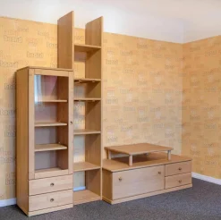 Wohnwand V-Wand Opus 1 Erle Geölt mit TV-Aufsatz