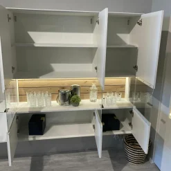 Wohnwand Werne Lack Weiß Gebürstete Rückwand Balkeneiche