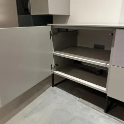 Wohnwand WK 419 Intono Lack 494 Matt Canagrau Und 433 Matt Blaugrün Mit Beleuchtung