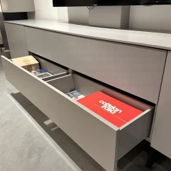 Wohnwand WK 419 Intono Lack 494 Matt Canagrau Und 433 Matt Blaugrün Mit Beleuchtung