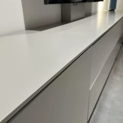 Wohnwand WK 419 Intono Lack 494 Matt Canagrau Und 433 Matt Blaugrün Mit Beleuchtung