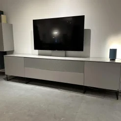 Wohnwand WK 419 Intono Lack 494 Matt Canagrau Und 433 Matt Blaugrün Mit Beleuchtung