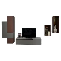 Wohnwand WK 430 Majestro Lack Matt Dust Und Burgund Glass Matt Dust Und Burgund