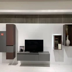 Wohnwand WK 430 Majestro Lack Matt Dust Und Burgund Glass Matt Dust Und Burgund