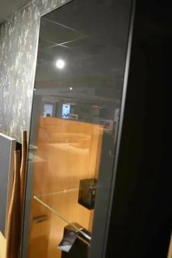 Wohnwand WK 456 MDF Lack Braun Wildeiche Bianco