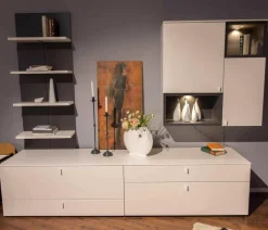 Wohnwand X1 Kombi X150-3736L Lack Schiefergrau Matt