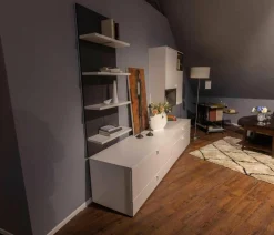 Wohnwand X1 Kombi X150-3736L Lack Schiefergrau Matt