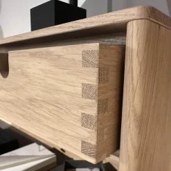 Wohnwandkombination Lina Eiche Massiv Gebürstet Weiß Geölt Glas Matt Salbei Mit Schreibplatz