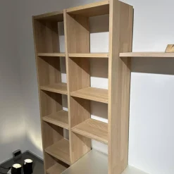 Wohwand In Eiche Weiß Geölt Fronten Glas Pearl Matt Innen Buche Mit Zwei Schubkästen Und Einer Klappe