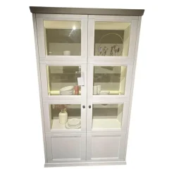 Zeilenschrank WM Casa 220 Pinie Massiv Weiß Soft Gebürstet Mit LED Beleuchtung